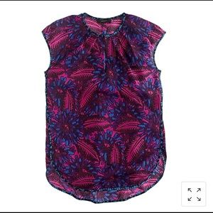 J. Crew Pink and Blue Floral Tank Top